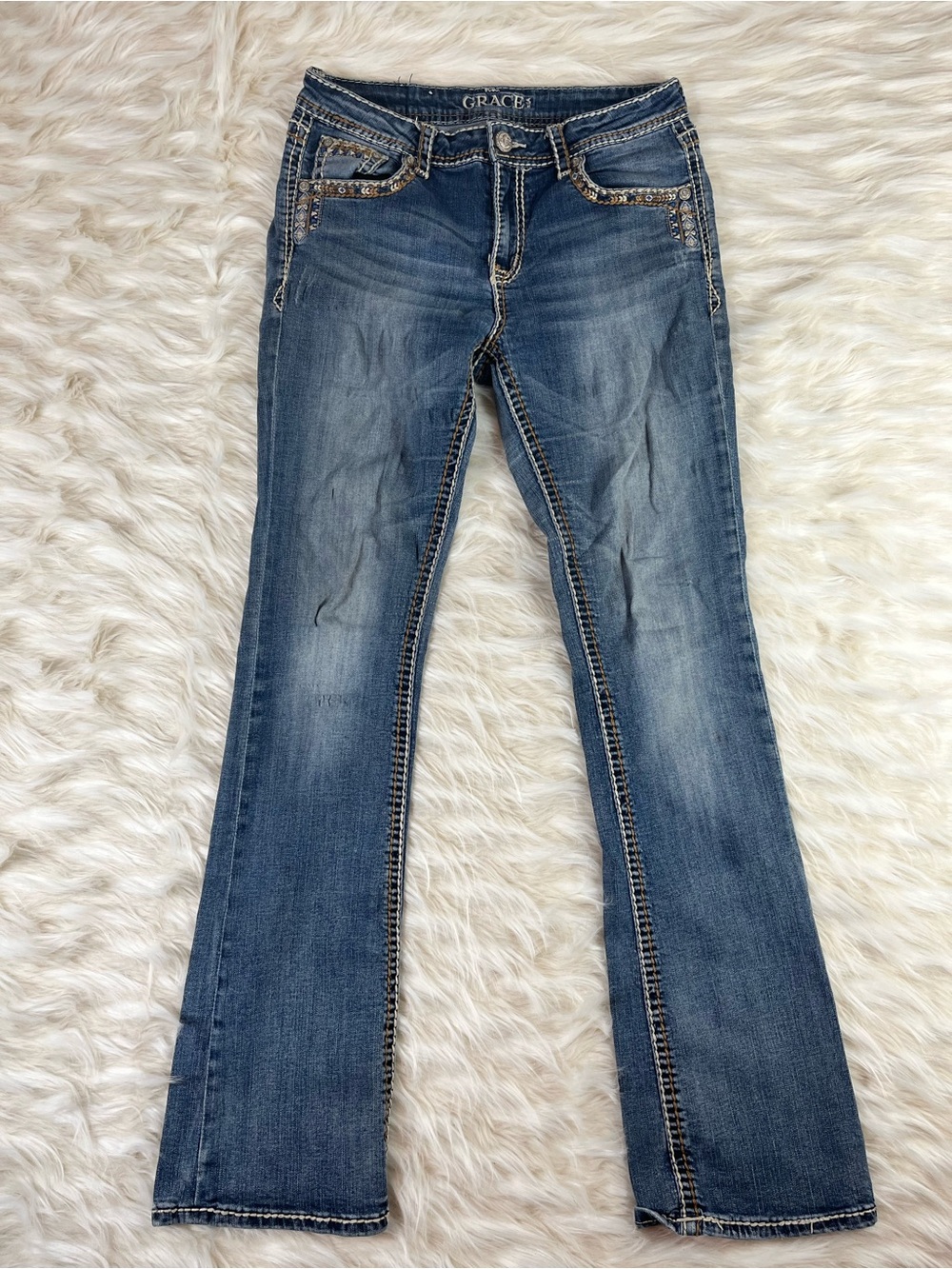 Grace in LA Western Jeans Women's 29x32 Bootcut Medium Wash